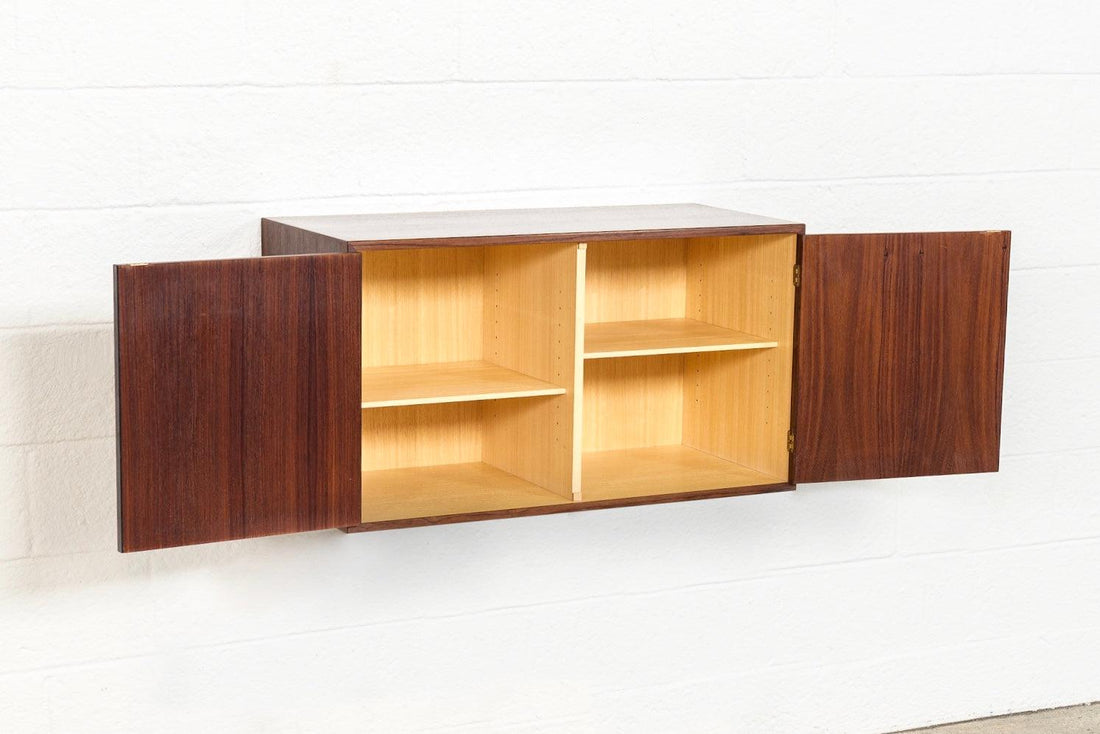 Mid Century Danish Modern Rosewood Wall Mounted Cabinet or Floating Shelf, 1960s