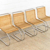 Vintage Mid Century Bauhaus Mies van der Rohe MR 10 Cantilever Side Chairs by Stendig, Set of 4