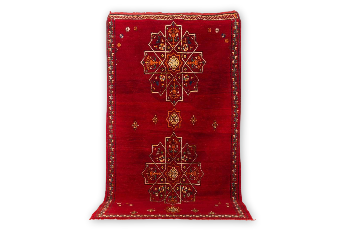 Vintage Moroccan Handmade Red Berber Wool Floor Rug 6 x 10 – capsule