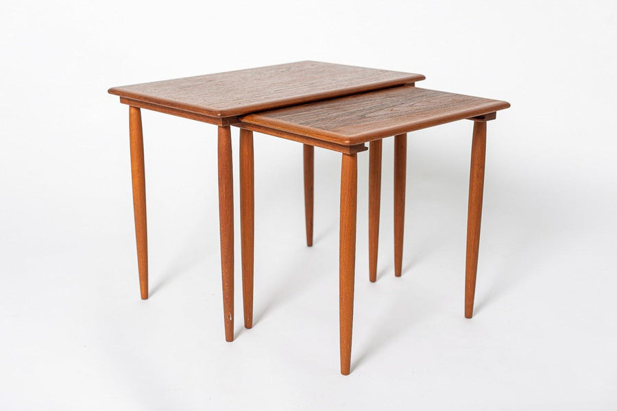 Mid Century Danish Modern Teak Wood Side Nesting Tables