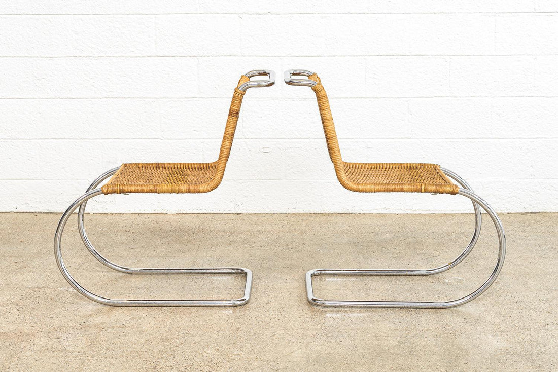 Vintage Mid Century Bauhaus Mies van der Rohe MR 10 Cantilever Side Chairs by Stendig, Set of 4