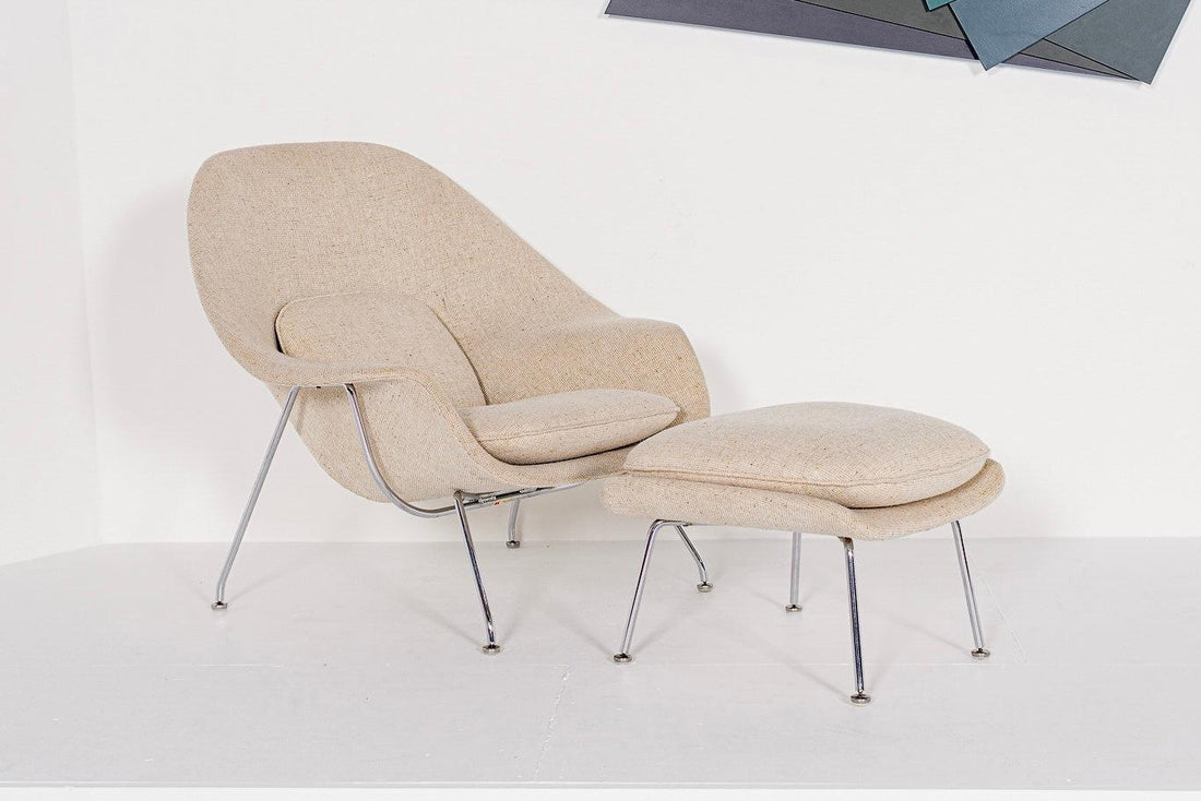 Mid Century Womb Lounge Chair & Ottoman by Saarinen for Knoll, 1960s