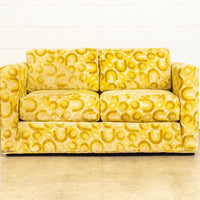 Vintage Mid Century Mod 1970s Yellow Loveseat Sofa, 1970s, Matching Lounge Chair Available