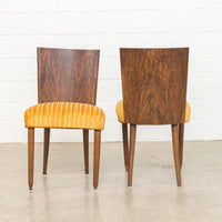 Pair of Antique Art Deco Burl Rosewood Dining Chairs, 1930s