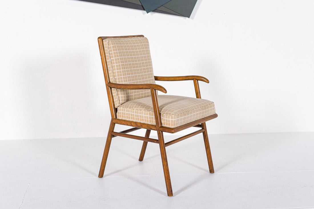 Mid Century Upholstered Wood Lounge Chair by T.H. Robsjohn-Gibbings