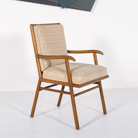 Mid Century Upholstered Wood Lounge Chair by T.H. Robsjohn-Gibbings