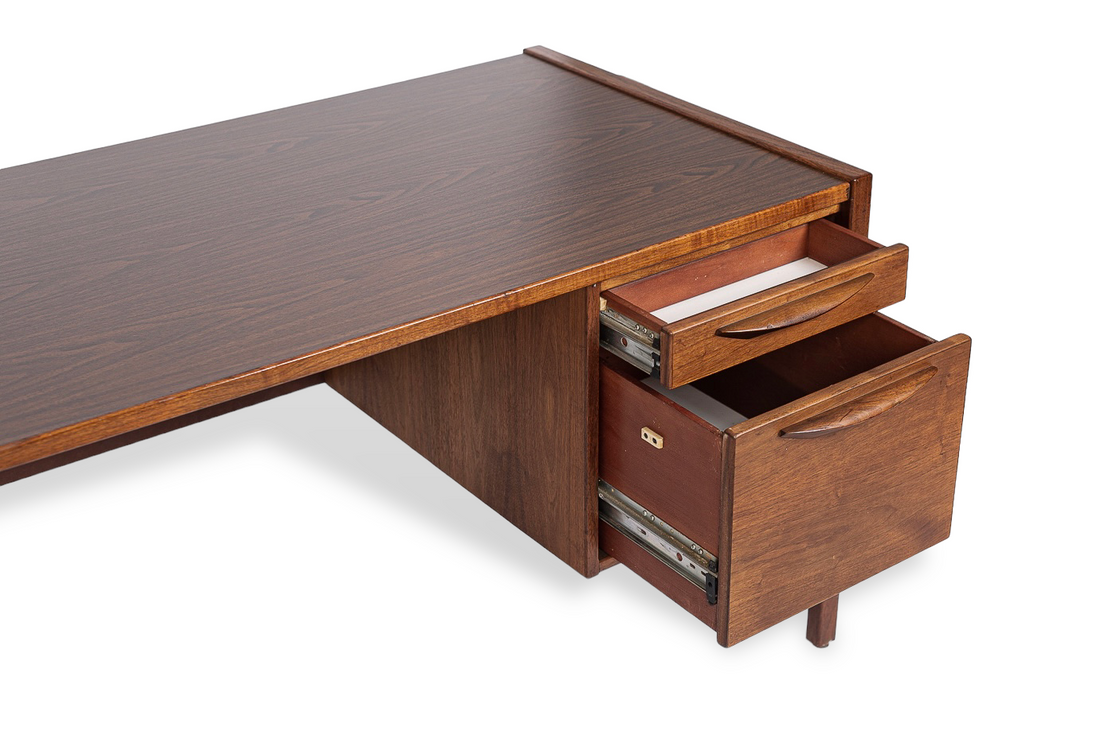 Vintage Mid Century Wood & Laminate Desk by Jens Risom