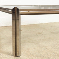 Vintage Mid Century Modern Chrome, Brass and Glass Coffee Table