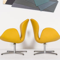 Danish Modern Yellow Swan Chairs by Arne Jacobsen for Fritz Hansen