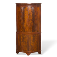 Exceptional Antique Art Deco Burl Wood Tall Corner Cabinet, 1920s