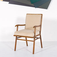 Mid Century Upholstered Wood Lounge Chair by T.H. Robsjohn-Gibbings