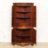 Exceptional Antique Art Deco Burl Wood Tall Corner Cabinet, 1920s