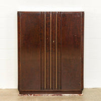 Exceptional Antique Art Deco Burl Wood Bar Cabinet with Marble Base, 1920s