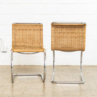 Vintage Mid Century Bauhaus Mies van der Rohe MR 10 Cantilever Side Chairs by Stendig, Set of 4