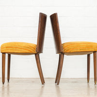 Pair of Antique Art Deco Burl Rosewood Dining Chairs, 1930s