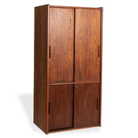 Mid Century Tall Walnut Wood Storage Cabinet or Shelving Unit by Jens Risom