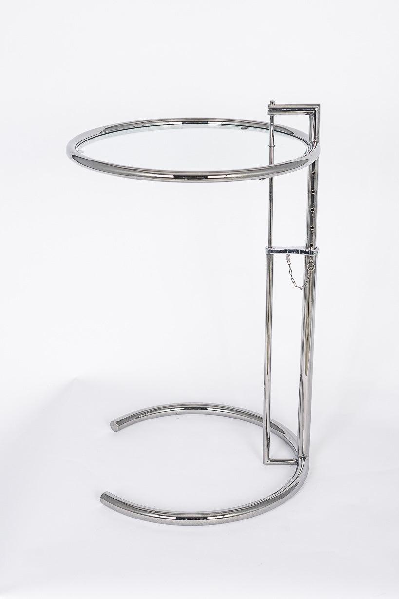 Mid Century Bauhaus E1027 Steel & Glass Side Table by Eileen Gray