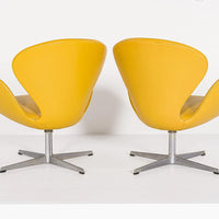 Danish Modern Yellow Swan Chairs by Arne Jacobsen for Fritz Hansen