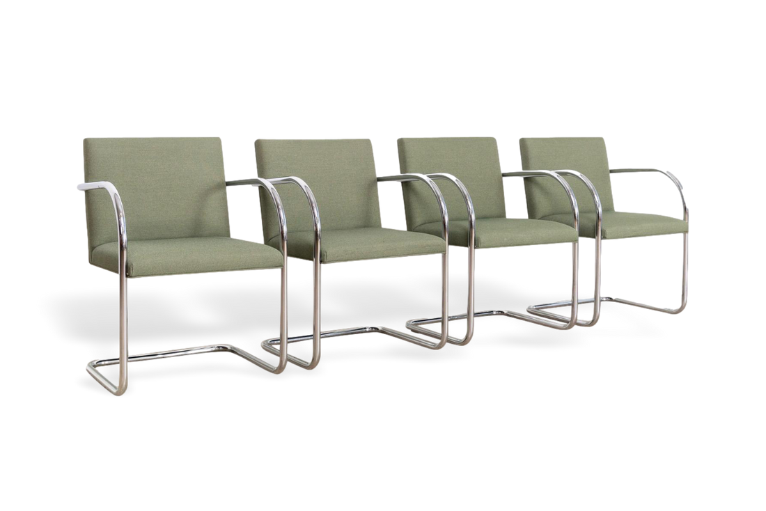 Mies van der Rohe Bauhaus Green Brno Tubular Cantilever Chairs