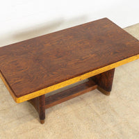 Antique Art Deco Burl Rosewood & Maple Dining Table, 1930s