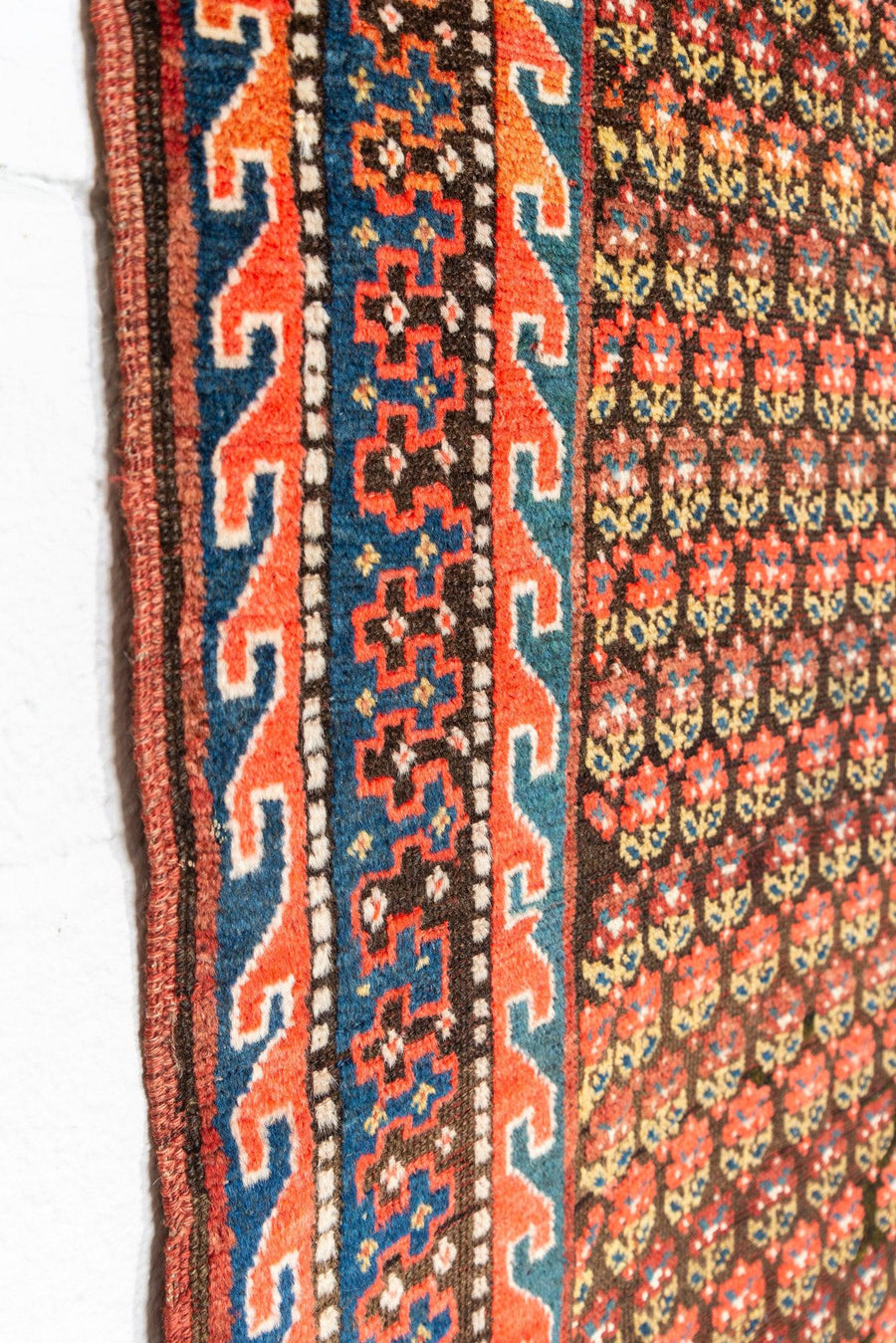 Antique West Persian Kurd Pink & Red Wool Floor Rug