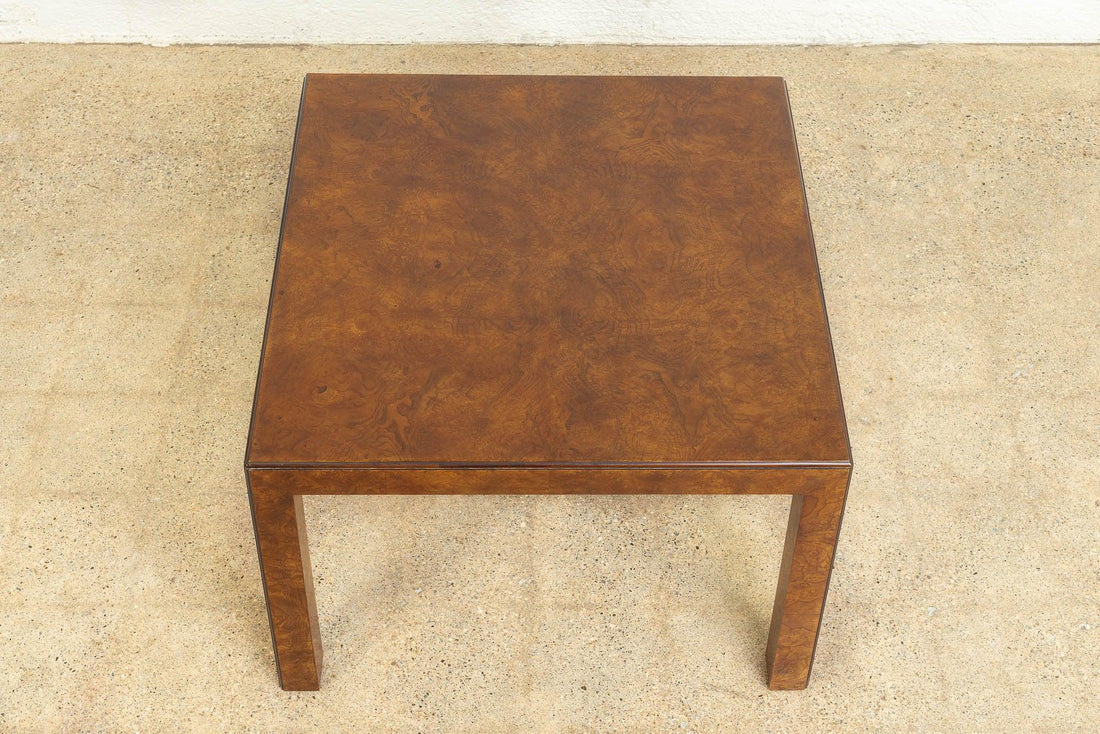 Mid Century John Widdicomb Square Burl Wood Coffee Table