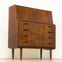 Vintage Mid Century Danish Modern Poul M. Jessen for Viby Rosewood Secretary Desk