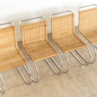 Vintage Mid Century Bauhaus Mies van der Rohe MR 10 Cantilever Side Chairs by Stendig, Set of 4