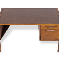 Vintage Mid Century Wood & Laminate Desk by Jens Risom