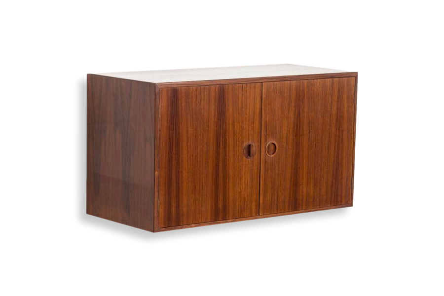 Mid Century Danish Modern Rosewood Wall Mounted Cabinet or Floating Shelf, 1960s
