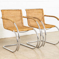 Vintage Bauhaus Mid Century MR 20 Arm Chairs by Mies van der Rohe for Stendig