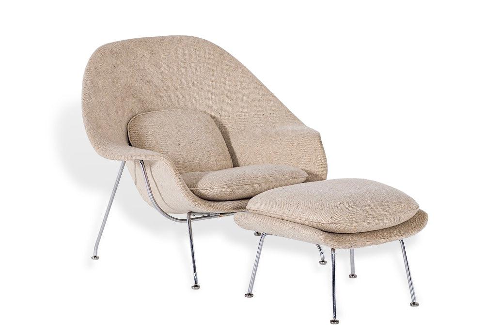 Mid Century Womb Lounge Chair & Ottoman by Saarinen for Knoll, 1960s