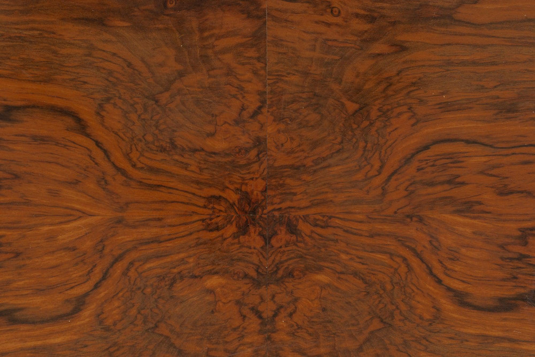 Antique Art Deco Burl Rosewood & Maple Dining Table, 1930s