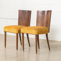 Pair of Antique Art Deco Burl Rosewood Dining Chairs, 1930s