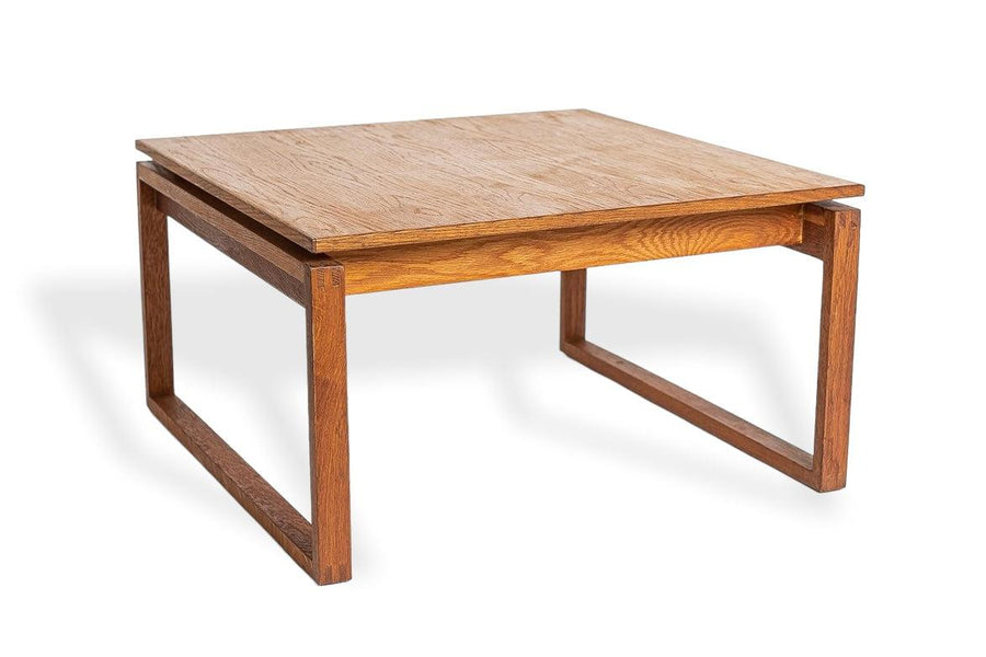 Vintage Mid Century Square Wood Coffee Table by Jens Risom
