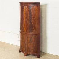 Exceptional Antique Art Deco Burl Wood Tall Corner Cabinet, 1920s