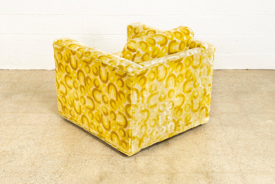 Vintage Mid Century Mod 1970s Yellow Lounge Chair, 1970s, Matching Loveseat Sofa Available