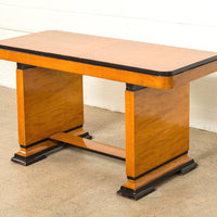 Antique Art Deco Maple Wood and Ebonized Table or Writing Desk, 1930s