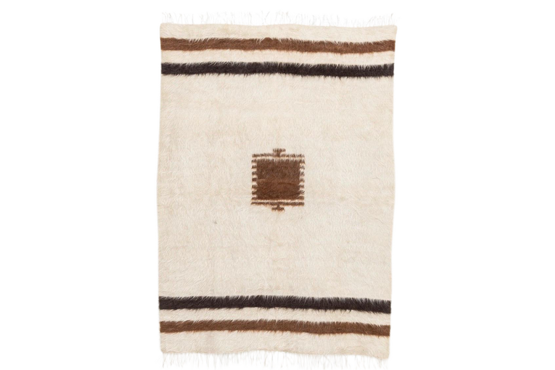 Vintage Turkish Goat Hair Kilim Rug or Blanket