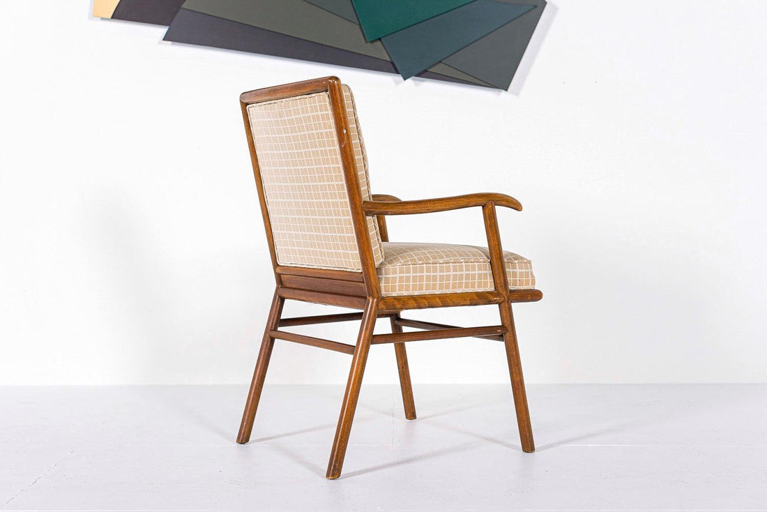 Mid Century Upholstered Wood Lounge Chair by T.H. Robsjohn-Gibbings