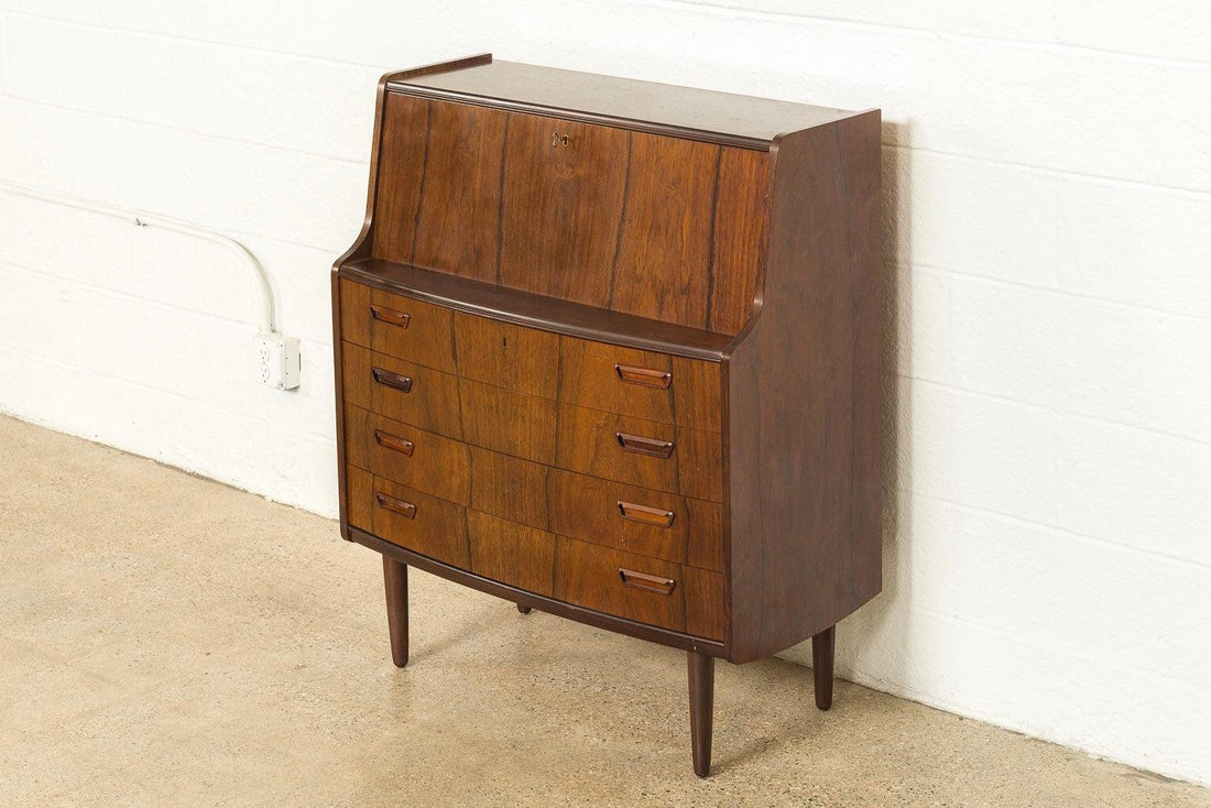 Vintage Mid Century Danish Modern Poul M. Jessen for Viby Rosewood Secretary Desk