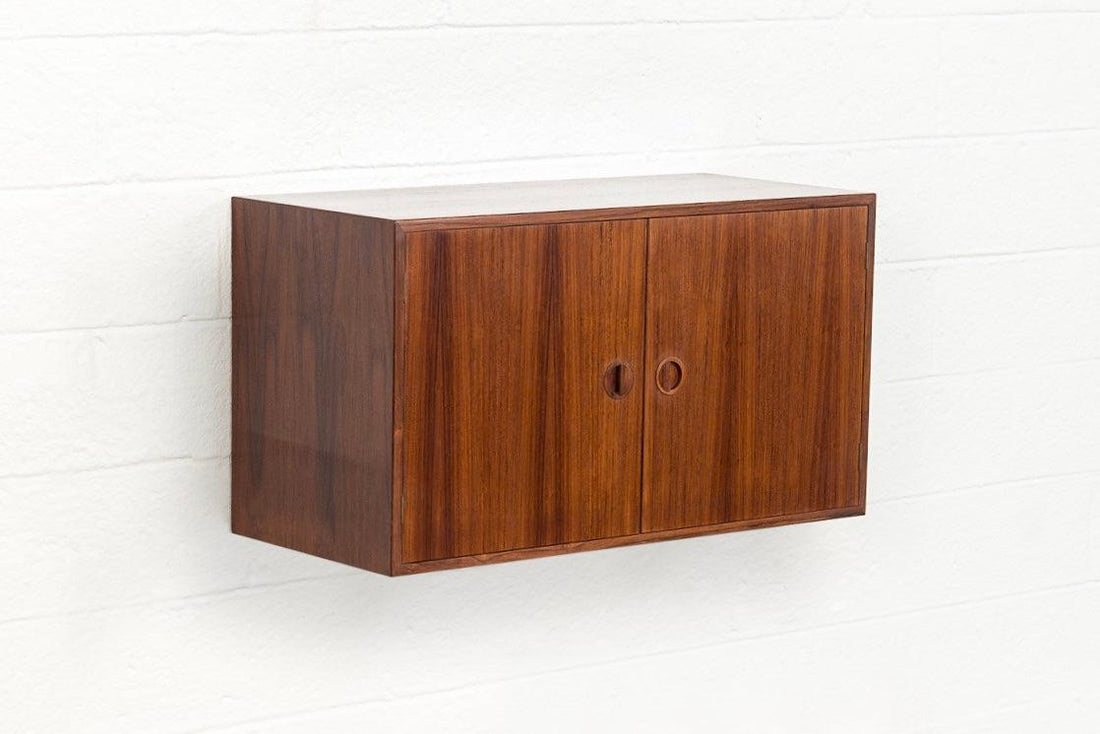 Mid Century Danish Modern Rosewood Wall Mounted Cabinet or Floating Shelf, 1960s