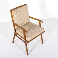 Mid Century Upholstered Wood Lounge Chair by T.H. Robsjohn-Gibbings