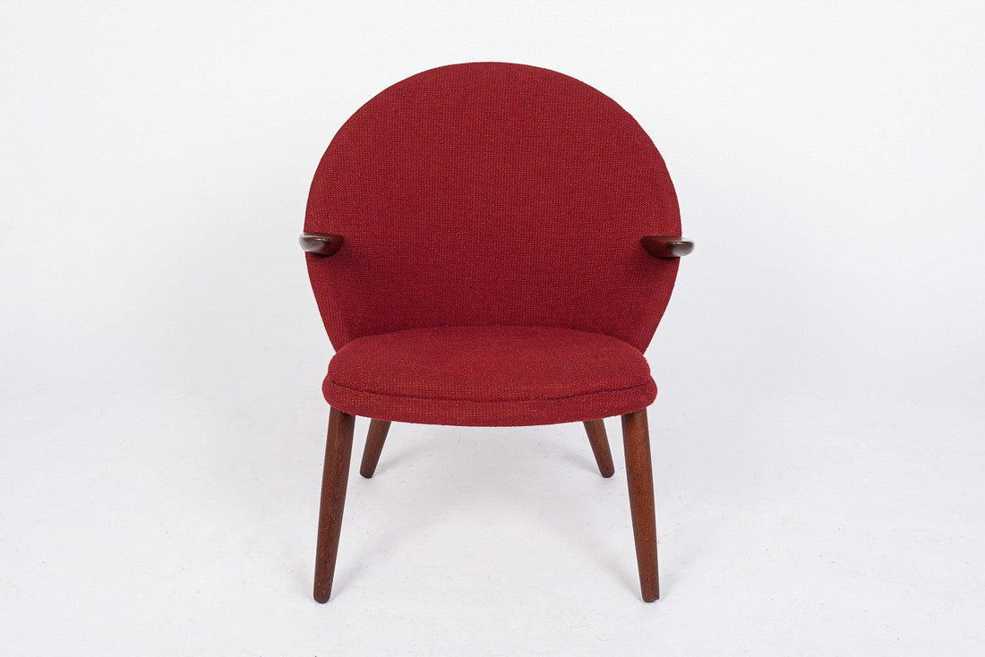 Mid Century Danish Modern Red Lounge Chairs by Kurt Olsen