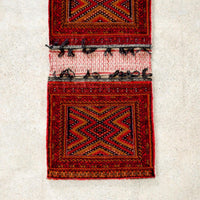 Antique Red Afghan Baluchistan Wool Tribal Saddlebag Rug