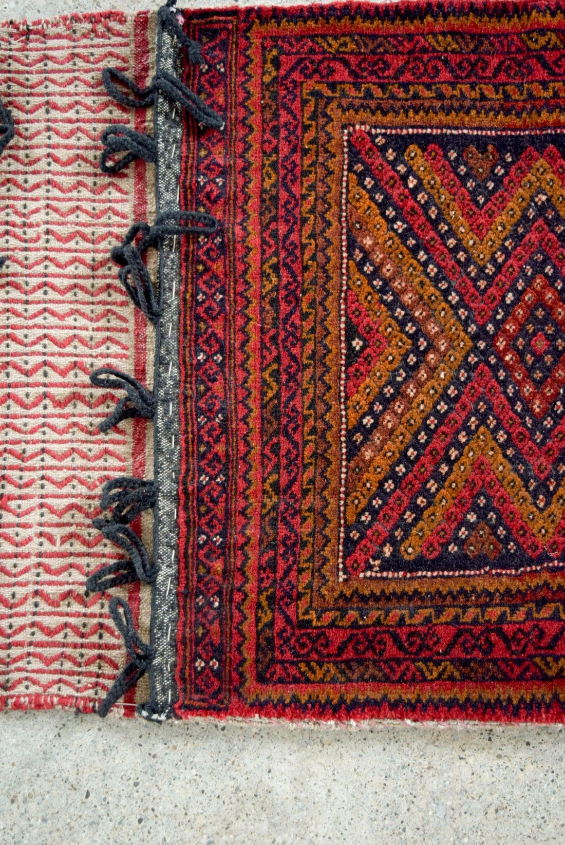 Antique Red Afghan Baluchistan Wool Tribal Saddlebag Rug