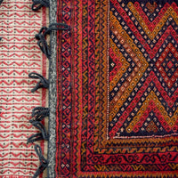 Antique Red Afghan Baluchistan Wool Tribal Saddlebag Rug