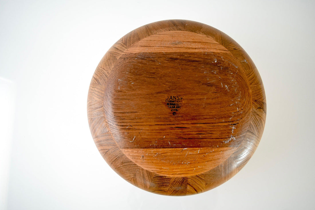 Vintage Mid Century Dansk Walnut Wood Decorative Bowl