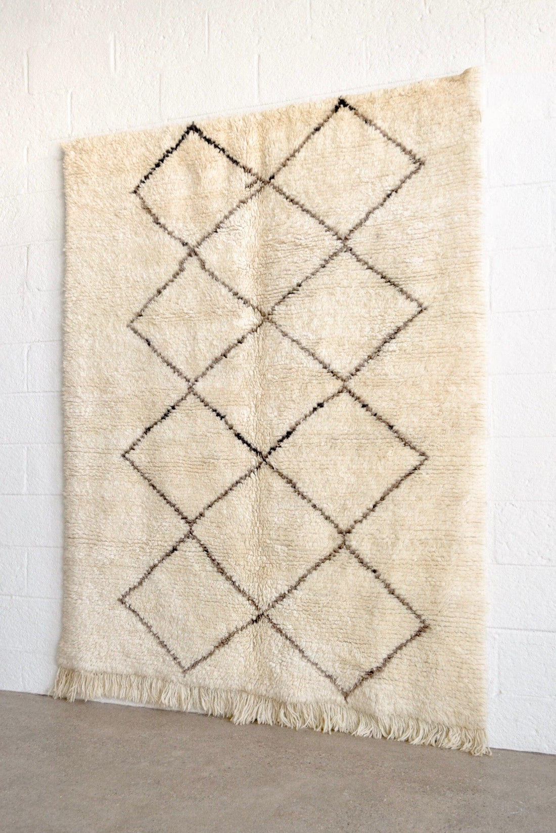 Vintage Moroccan Beni Ourain Tribal Wool Floor Rug