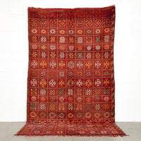 Vintage Moroccan Red Boujad Wool Floor Area Rug